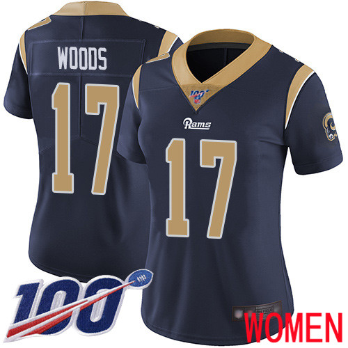 Los Angeles Rams Limited Navy Blue Women Robert Woods Home Jersey NFL Football 17 100th Season Vapor Untouchable